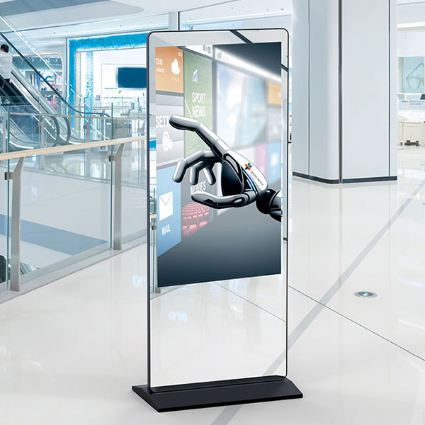 55'' Touchable Smart Mirror Kiosk Digital Signage Curved Edge
